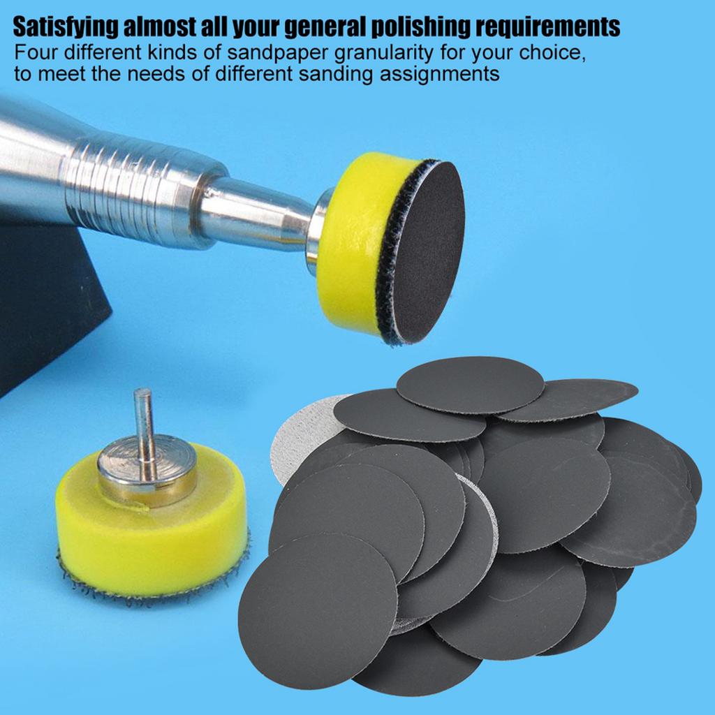 50pcs Hook and Loop 50mm Sander Disc Sanding Polishing Paper Pads Abrasive Sandpaper (#1500)