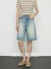 JOCORBEI Retro Ripped Cotton Distressed Straight Denim Shorts (Spring 2026)