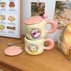 Ceramic Cup with Lid and Spoon High Looking Water Cup for Girls for Household Mugs and Small Gift Opening Event