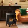 Freestanding Bioethanol Fireplace with 0.9L Burner and 3.3 Hour Burn Time, 38x22x54 cm, Black