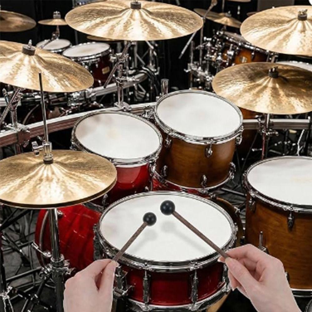 2Pcs/Set Wooden Handle Tongue Drum Sticks Silicone Drumstick Wooden Drum Hammer Musical Instrument