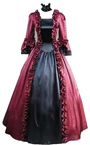 

[Hosaku Co., Ltd.] Gothic Lolita Long Dress with U-Neck, Aristocratic Style, Perfect for Concerts, Stage Performances, and Recitals, Authentic Cosplay