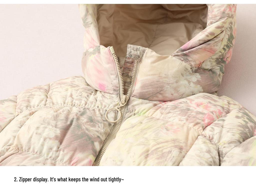 Floral Girls' Down Jacket 2025: Winter Outerwear for Medium & Large Kids, 90% Down