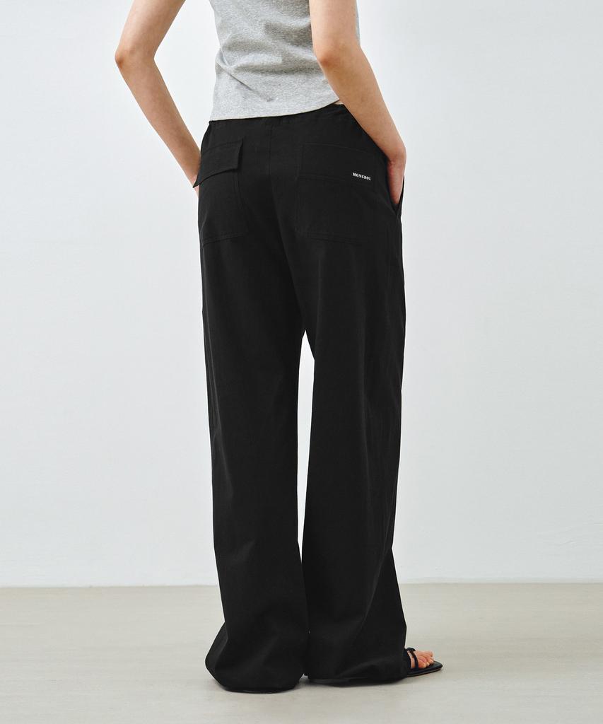 MONGDOL Essential String Cotton Pants Black Mdpt080Black