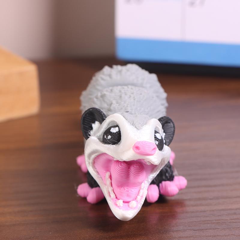 Opossum Articulated 3D Printed Fidget Figurine Sensory Desk Companion For Stress Relief & Focus Gifts
