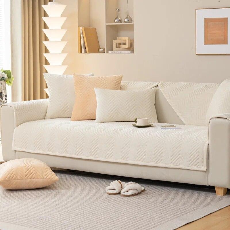 Thicken Plush Sofa Slipcover Universal Non-slip Plush Sofa Towel Couch Cushion Pets Kid Mat Sofas Towel for Living Room Decor