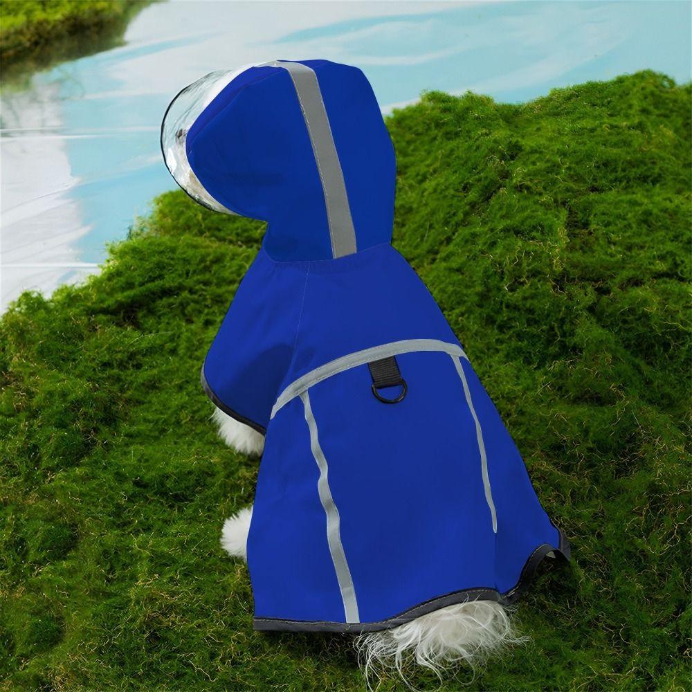 Hooded Dog Rain Poncho Adjustable Design Dog Rain Cloak Soft Waterproof Rain Jacket  Pet Outing