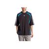 adidas Trefoil Three-Stripes Logo Sport T-Shirt mit Rundhalsausschnitt Herren Oberteile Schwarz IW3640