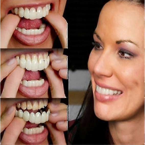A Pair Upper & Lower High Quality Denture Instant Smile Comfort Fit Flex Cosmetic Teeth Denture Teeth Top Cosmetic Veneer High Quality Prime Day