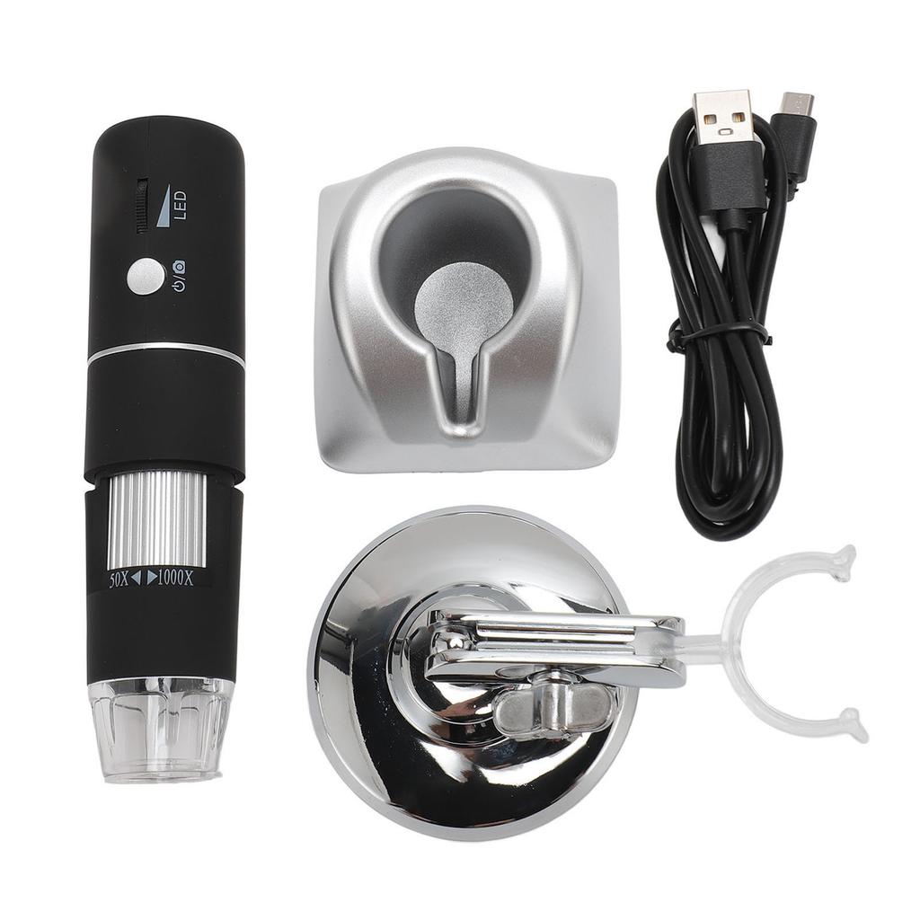 Wireless Digital Microscope 1000X Magnification 1080P HD WiFi Microscope Camera with 8 LED Light