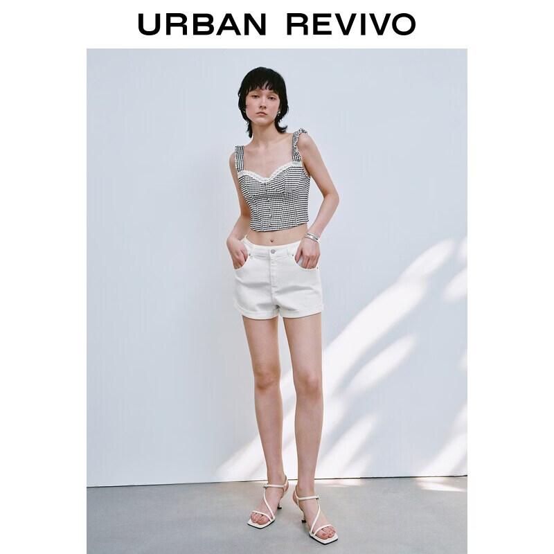 UR Women s Solid Color Casual Denim Shorts 26