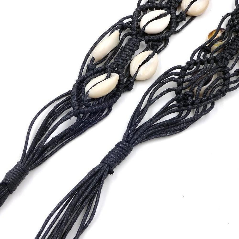 Small Shell Waist Chain Hollow Tassel Cotton Waistband New Dress Accessories Women