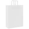 Paper Shopping Bags 250 pcs with Handles White 32 x 12 x 42 cm