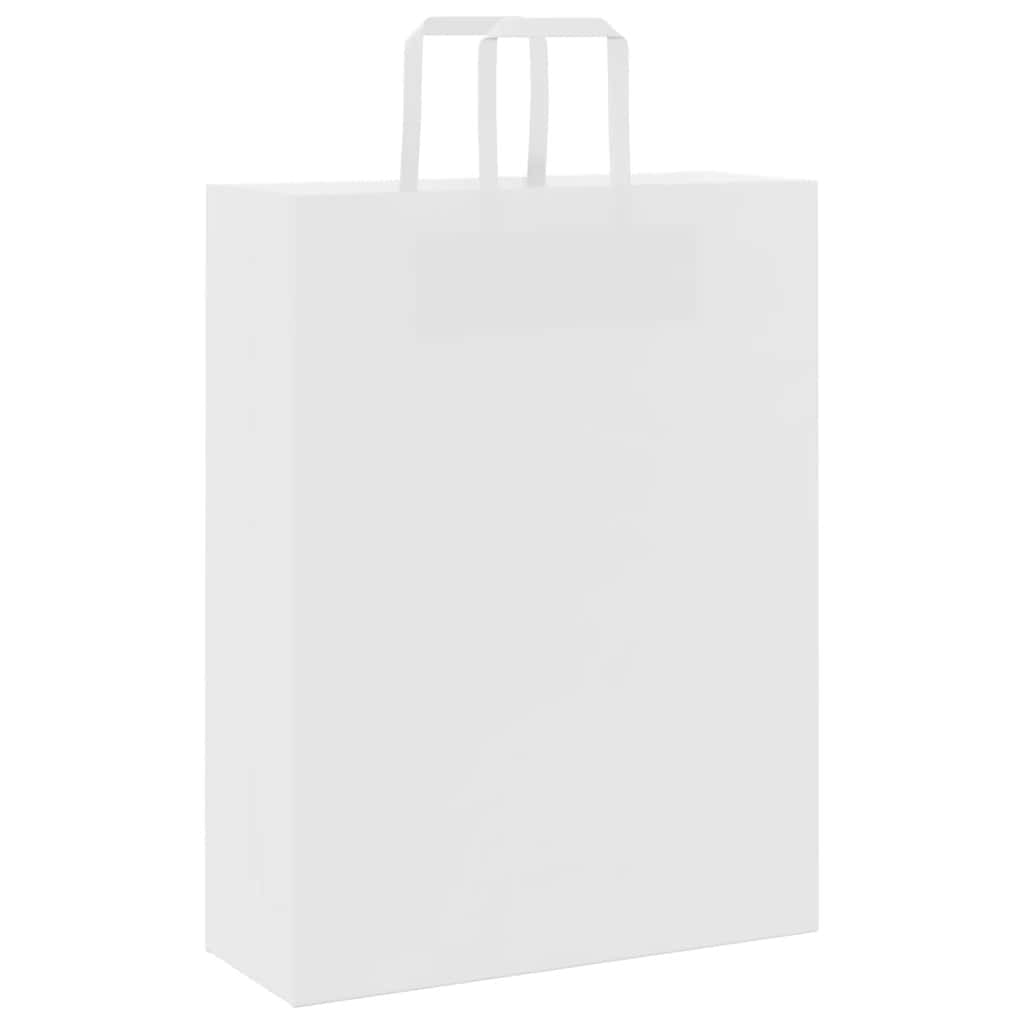 Paper Shopping Bags 250 pcs with Handles White 32 x 12 x 42 cm