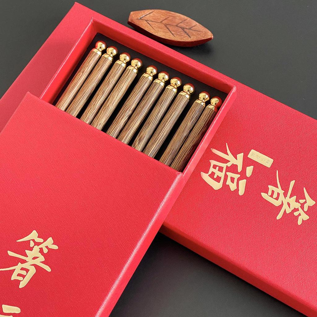 2025 Premium Palissander Eetstokjes Set: Luxe Eénpersoons Gelukskat Antislip Cadeaubox