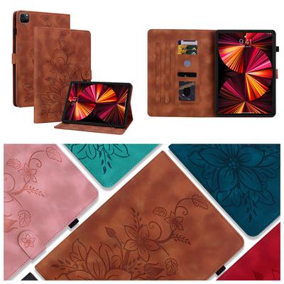 Para Apple iPad Pro 12.9 (2022) (También conocido como iPad Pro (12,9 pulgadas, sexta generación)).Funda para tableta de cuero sintético con exquisito diseño floral en relieve