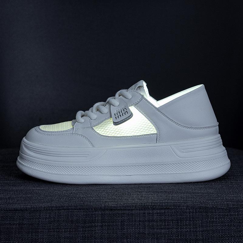 Leather mesh breathable little white shoes women's shoes summer new thick baseplate shoes versatile casual sports shoes