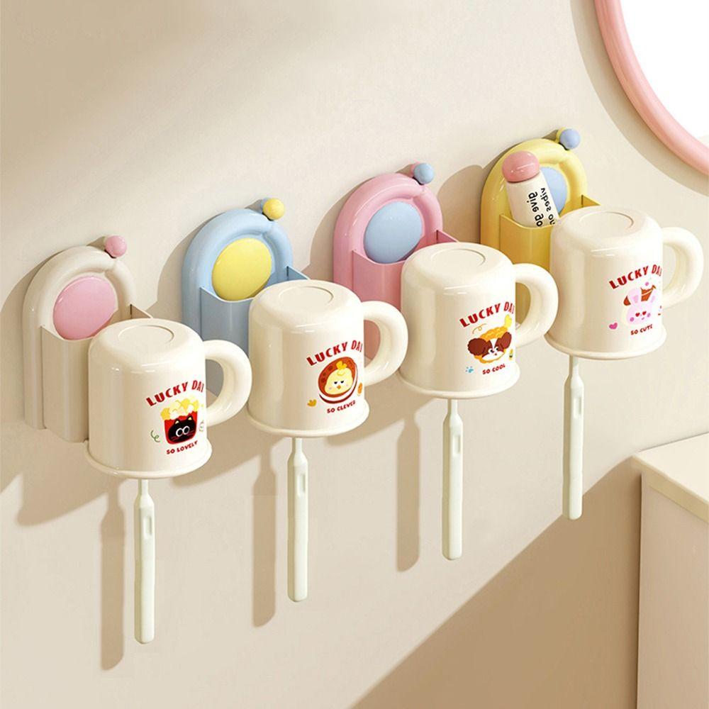 Punch-Free Wall Mounted Toothbrush Holder Waterproof Toothbrush Storage Rack Bathroom Organizer