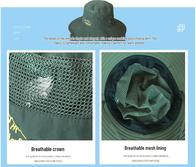 Pánský letní venkovní sluneční klobouk: Prodyšný, UV ochrana, pro cyklistiku, turistiku, rybaření a další
