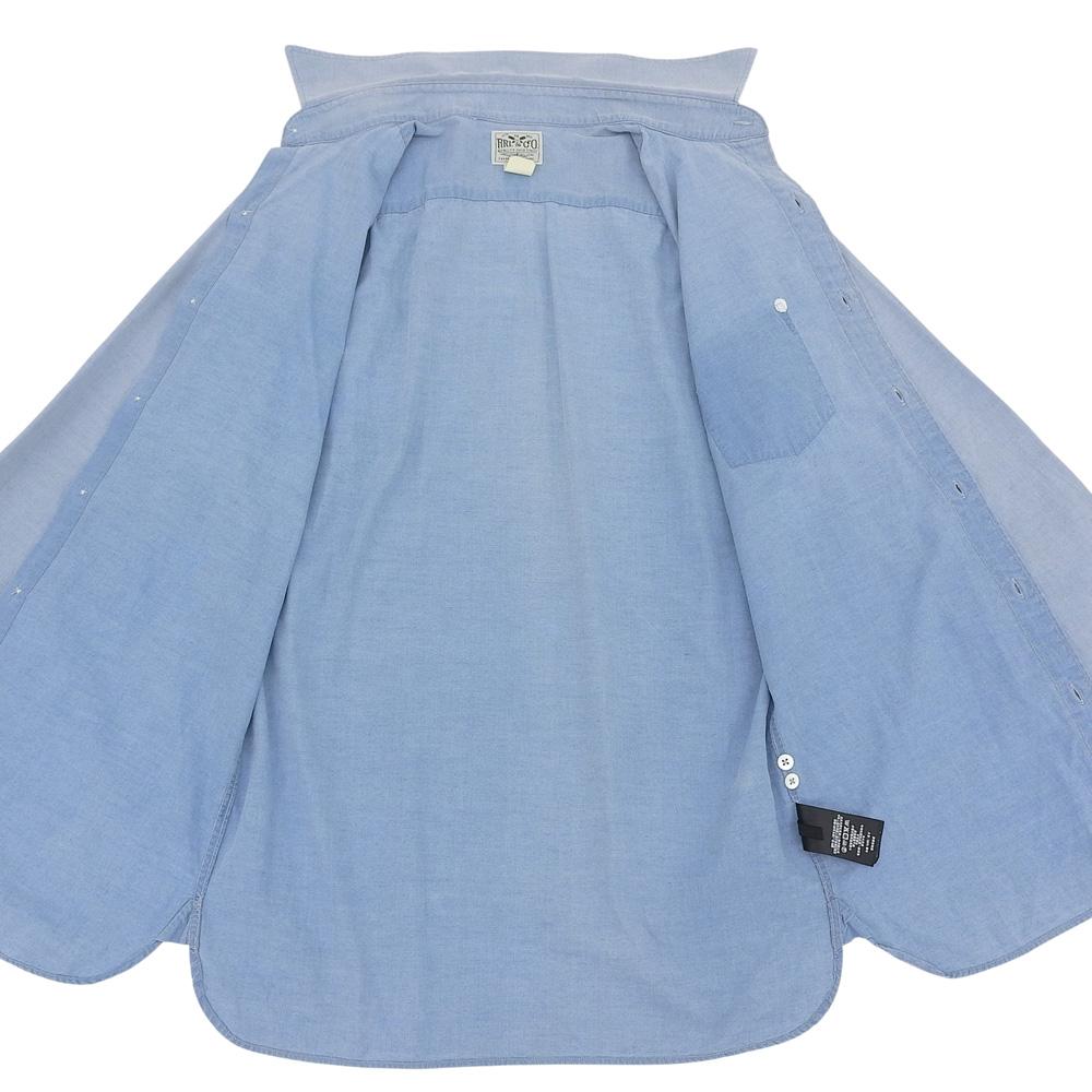 RRL Herren Baumwoll-Chambray-Hemd, Hellblau, Größe S Oberteile S 170/92A HellblauGebraucht