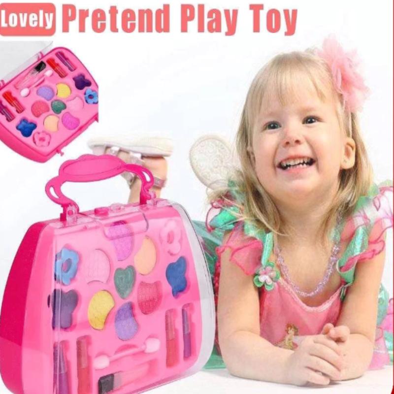 32Pcs Kids Makeup Toys Girls Real Makeup Kit Washable Non-Toxic Makeup Toy Set Retro Beauty Makeup