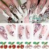 10pcsHypoallergenic 3D Cherry Nail Art Charms with Sparkling Zircon - Elegant DIY & Salon Jewelry In Packs