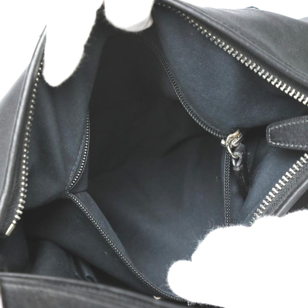 COACH Cafu Diagonal crossing Shoulder Bag leather black Women 19889 Used