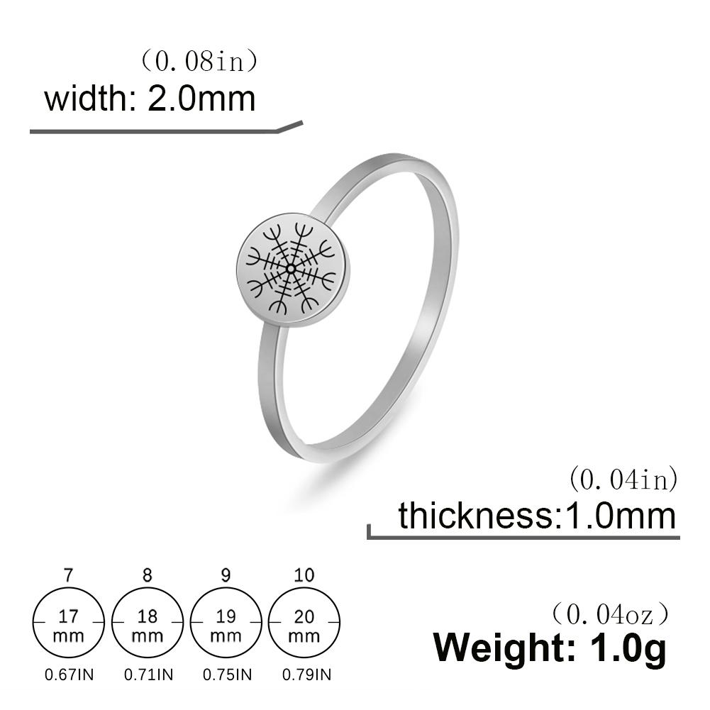 Compass Helm of Awe Ring Stainless Steel Gold Women Rings Aegishjalmur Nordic Amulet Jewelry Gift for Lover