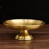 Buddhism Polishing Copper Bowl Tribute Fruit Dish Auspicious 17.5 CM Plate Tibetan Eatables Tray Altars Desktop Home Decorative