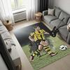 Borussia Dortmund BVB 09 Split Color Area Rug, Yellow Black Non Slip Floor Carpet for Living Room Bedroom Football Fan Home Decor