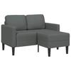 2 Seater L Shaped Sofa with Chaise Longue Dark Gray 125 Cm Fabric