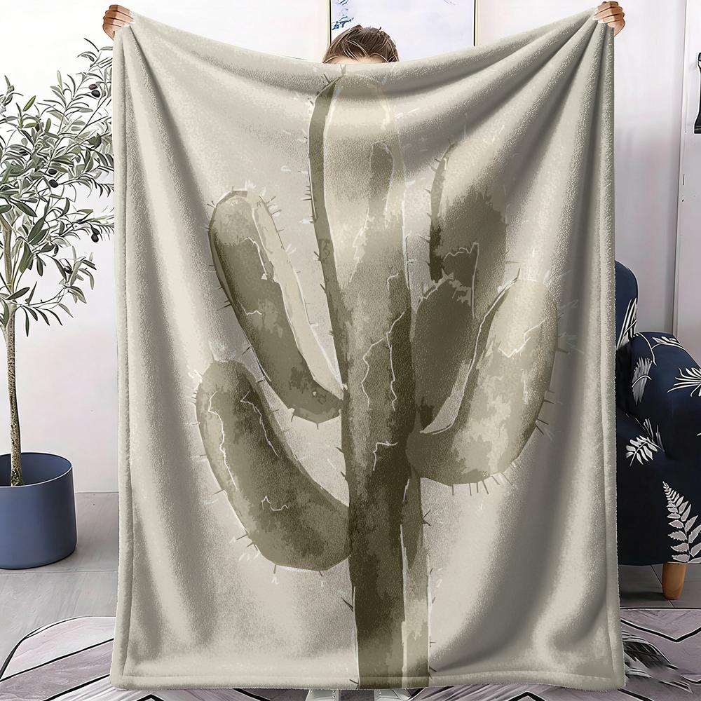 Cactus Throw Soft Flannel AC Blanket Lightweight Summer Nap Throw Cozy Blanket for Sofa Bed Travel Home