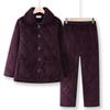 Elderly Women's Fleece-Lined Winter Pajama Set