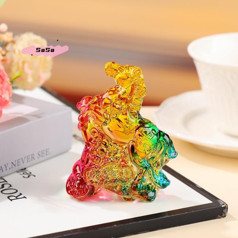 S-1Pc 2026 Zodiac Horse Statue Feng Shui Collection Crystal Light Luxury Horse Sun Catcher Ornament Home Desktop Decoration