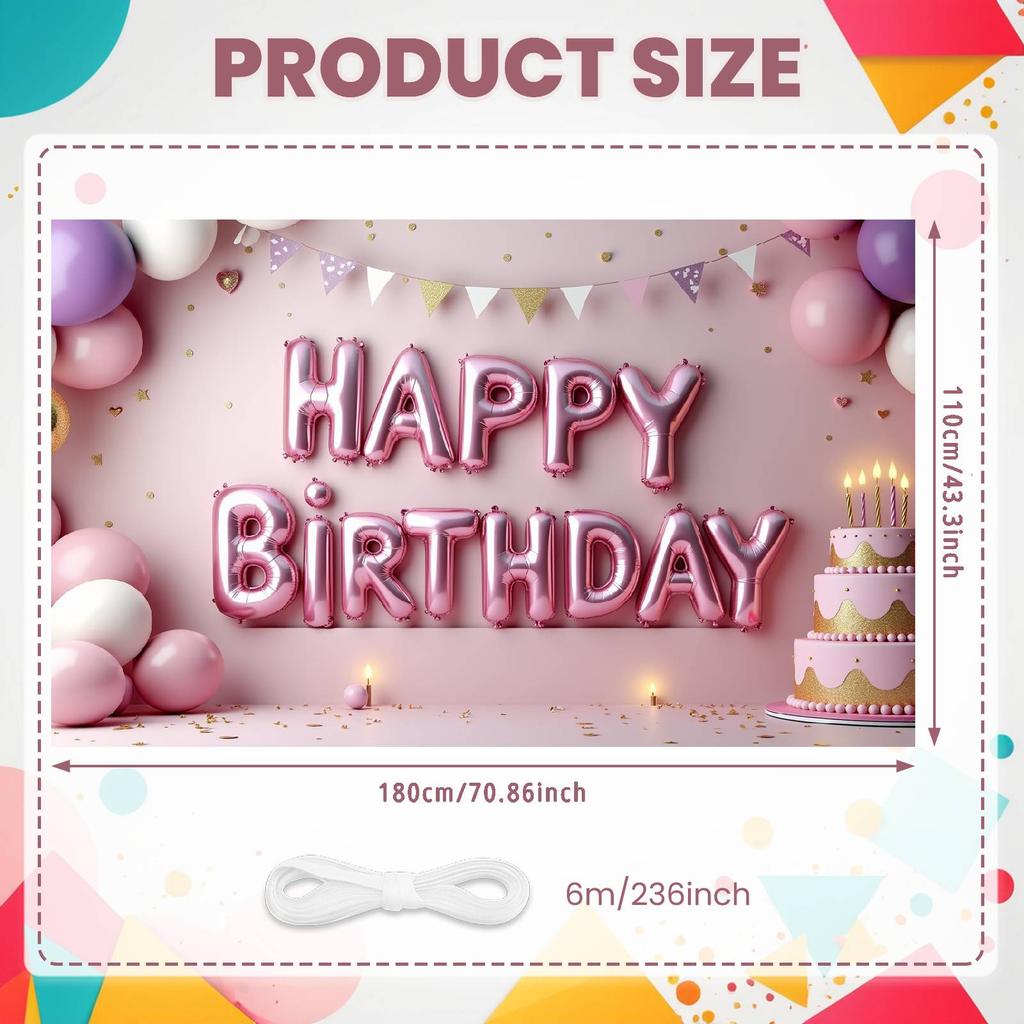 Happy Celebration Display Gold Gray Balloons Birthday Event Backdrop Birthday Party Backdrop Festive Party Decoration Banner