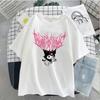 Creative Mini Devil Black Rice Cute Cartoon Cotton Summer Short Sleeved Tshirt for Women Loose and Casual Versatile Womens Top