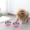 Cat Feeder Stainless Steel Bowls, Tilted Raised Food Nonslip Pet Feeding Bowls