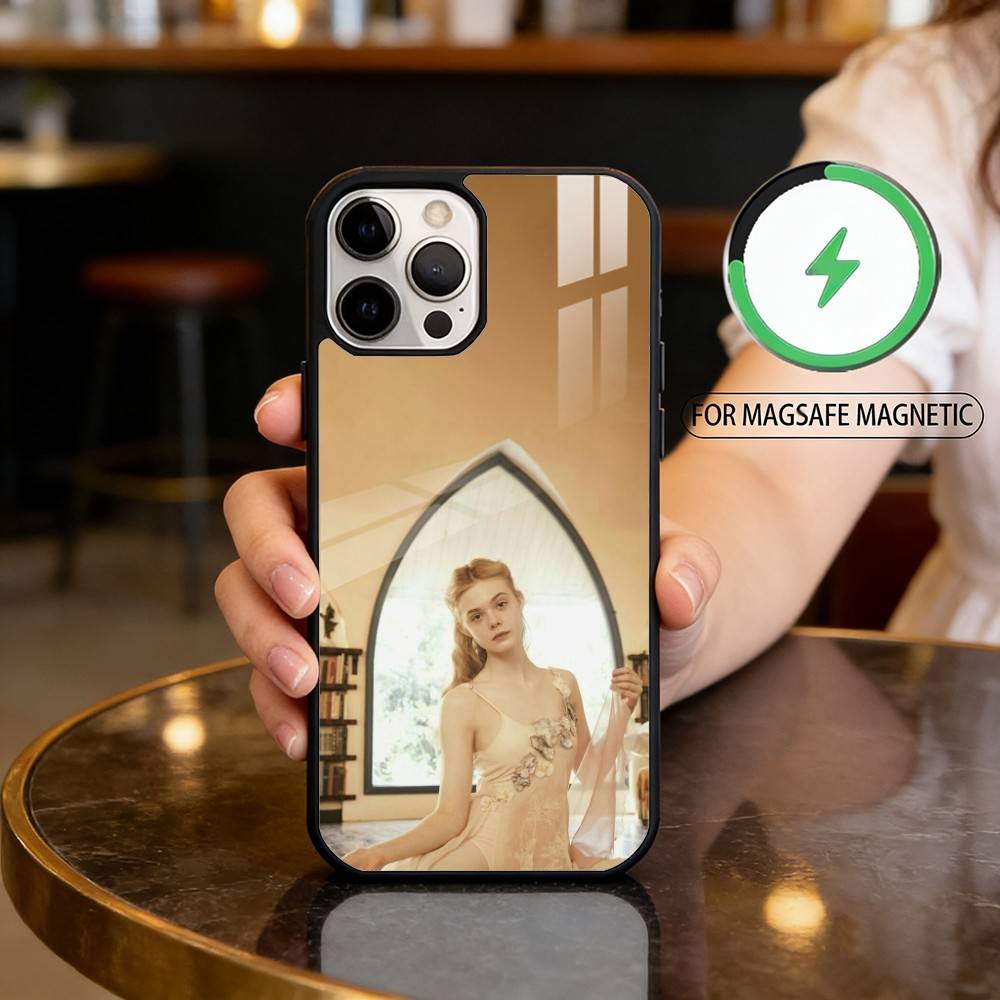 Atress E-Elle F-Fanning Magnetic For Magsafe Wireless Charging Phone Case For iPhone17,16,15,14,13,12,11 Plus,Pro Max