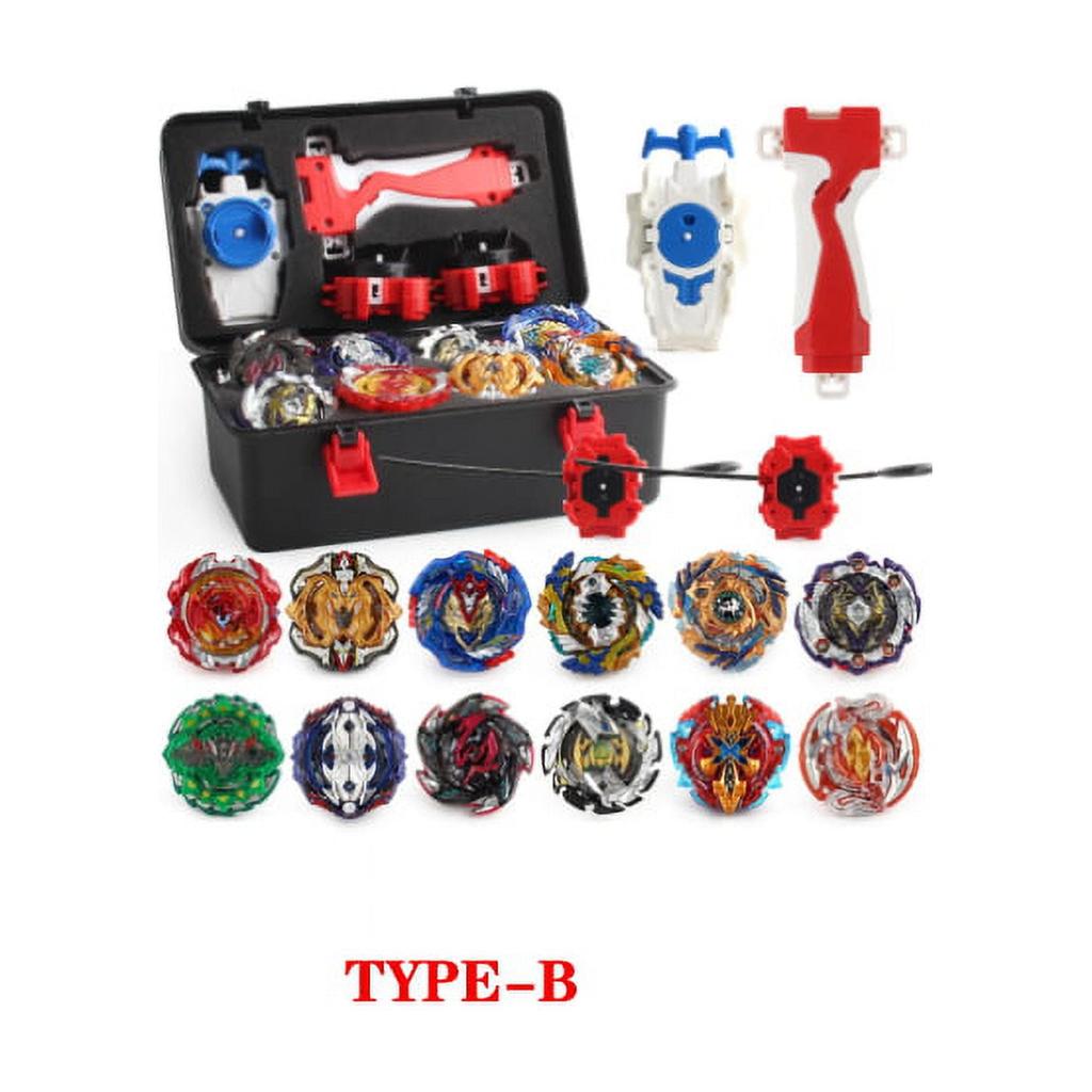 Battling Top Burst Gyro Toy Set 12 Spinning Tops 3 Launchers Combat Battling Game with Portable Storage Box