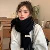 Long Tassel Winter Wool Scarf Plush Long Shawl Simple Winter Cashmere Scarves  Student