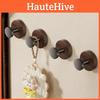 Wooden Texture Black Suction Hook Single Heavy Duty Adhesive Bathroom Storage Solution
