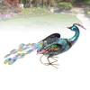Solar Animal Statue Light Short Peacock Look Back Style LED Water Proof Solar Powered Metal Animal Figurine for Patio