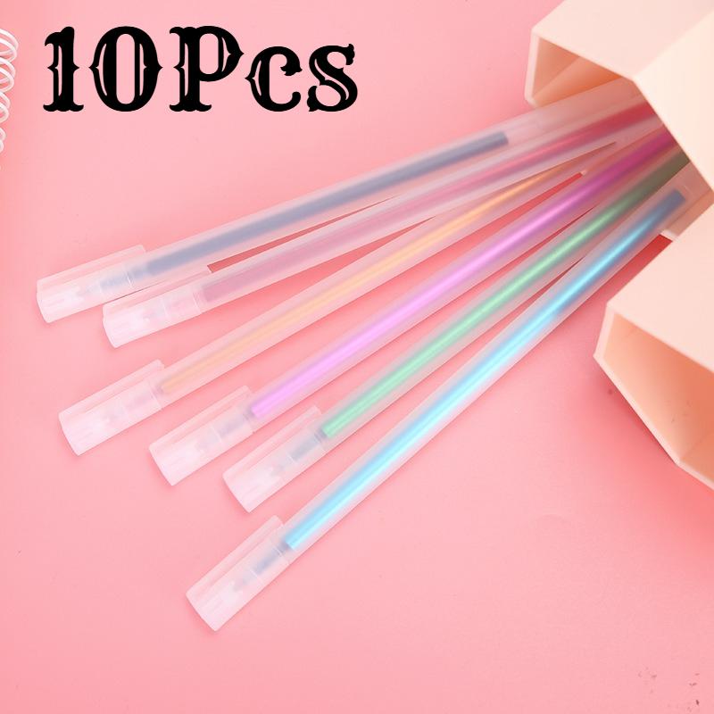 10Pcs Transparent Frosted Watercolor Pens, Used for Office Work, Problem Solving, Signature Writing, Diaries, Notes, Student Classroom Prizes, Friend