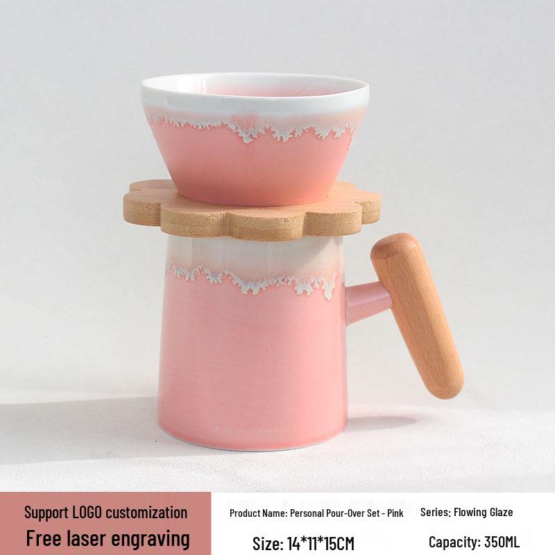 Qiao Ni Ceramic Glaze Pour-Over Coffee Set 350ML