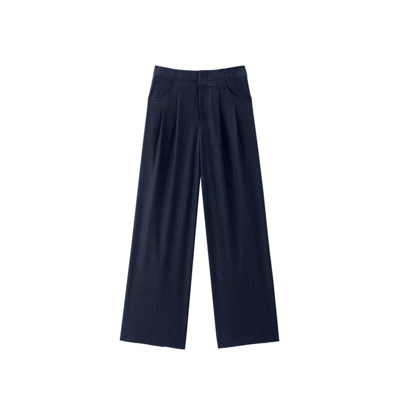 Peacebird Women's Summer High-Waist Wide-Leg Casual Pants