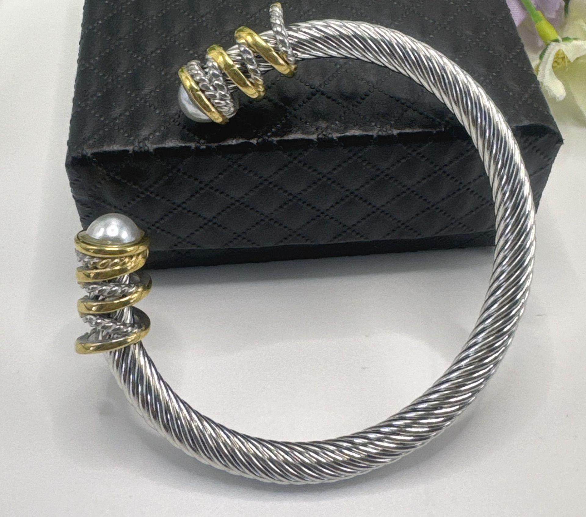 

Браслет из нержавеющего стального троса для мужчин и женщин, витой браслет