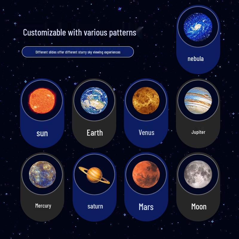 Sternenhimmel LED Nachtprojektor: 360° Drehendes Mondlicht