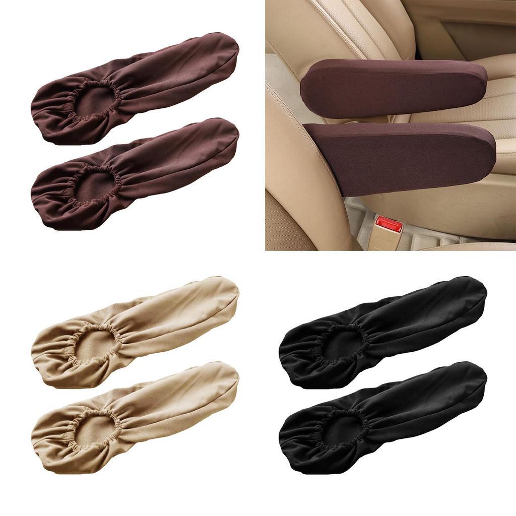 2Pcs Seat Armrest Cover Interior Accessories Easy Install Auto Brown