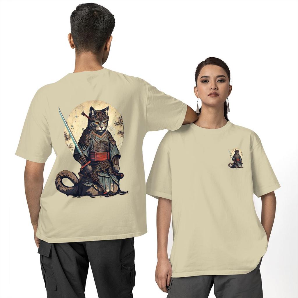 Bushi Cat T-Shirt Adult japanese Streetwear 100 Cotton T Shirts Summer O Neck Hip Hop Tees Casual Big Size Clothing