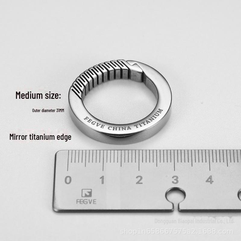 Titanlegierung Federverschluss Herren Gebogener Schlüsselanhänger Anhänger